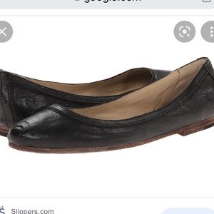 Frye Carson Ballet Flats Leather Black 7